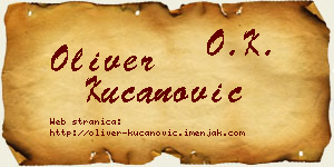 Oliver Kucanović vizit kartica